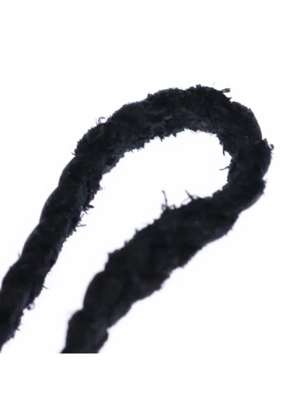 Chrome Hearts Leather Braid Scroll Blade Necklace Black Silver